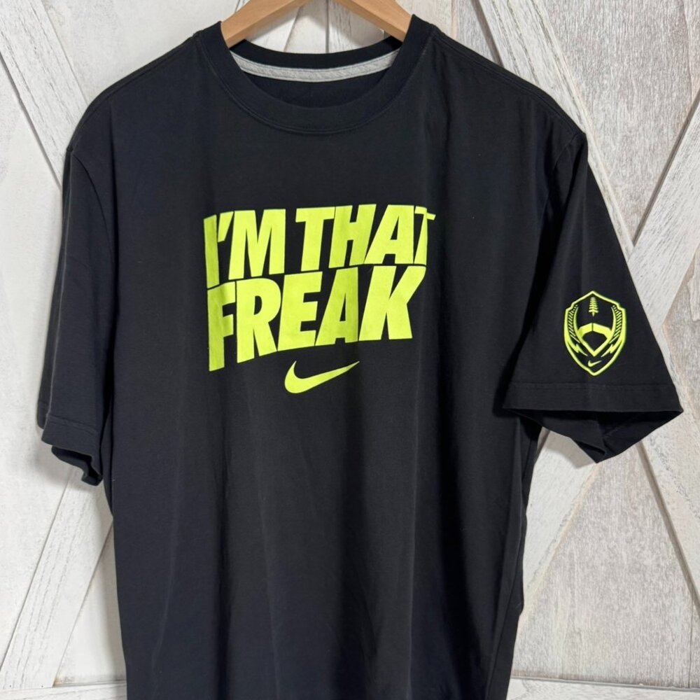 New Nike Mens Black Neon Yellow I'm That Freak Dri Fit T Shirt XL Extra Large